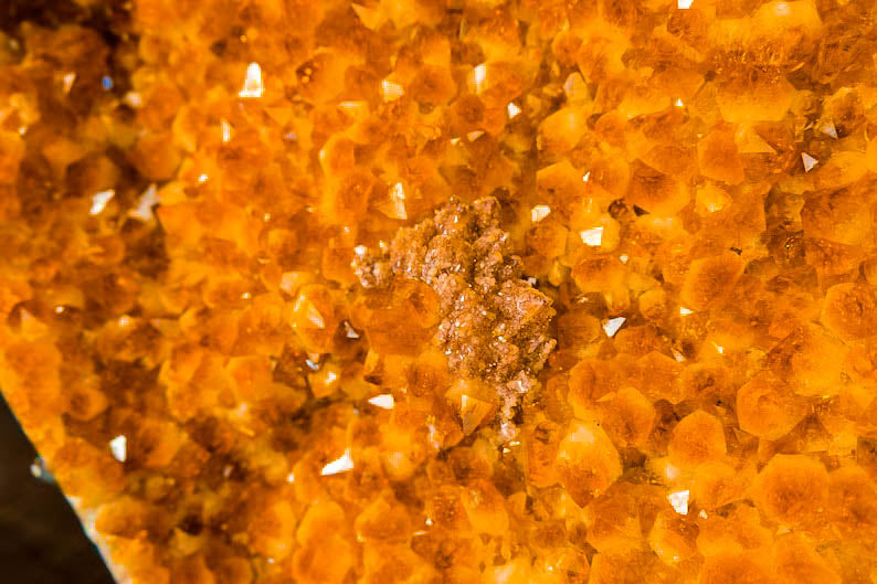 Radiant Citrine Cluster with Deep Orange Galaxy